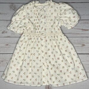 Janie and Jack Floral Cream Kids Dress - 5T